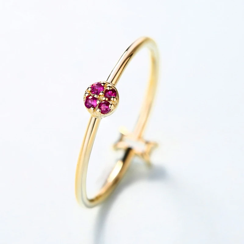 JXXGS хит продаж красный корунд с белым цирконием кольцо 14k золото очаровательное
