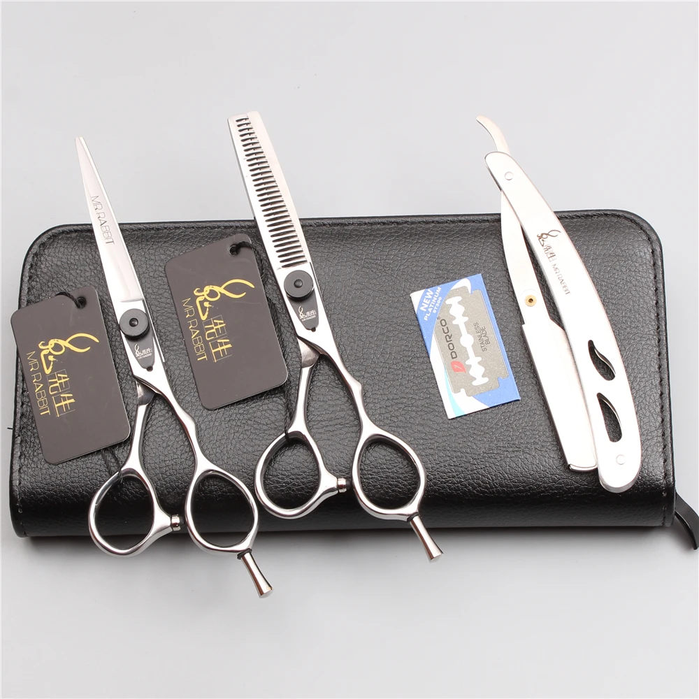 3 шт. 5 &quot16 см JP 440C Mr Rabbit Парикмахерские ножницы филировочные Профессиональные для