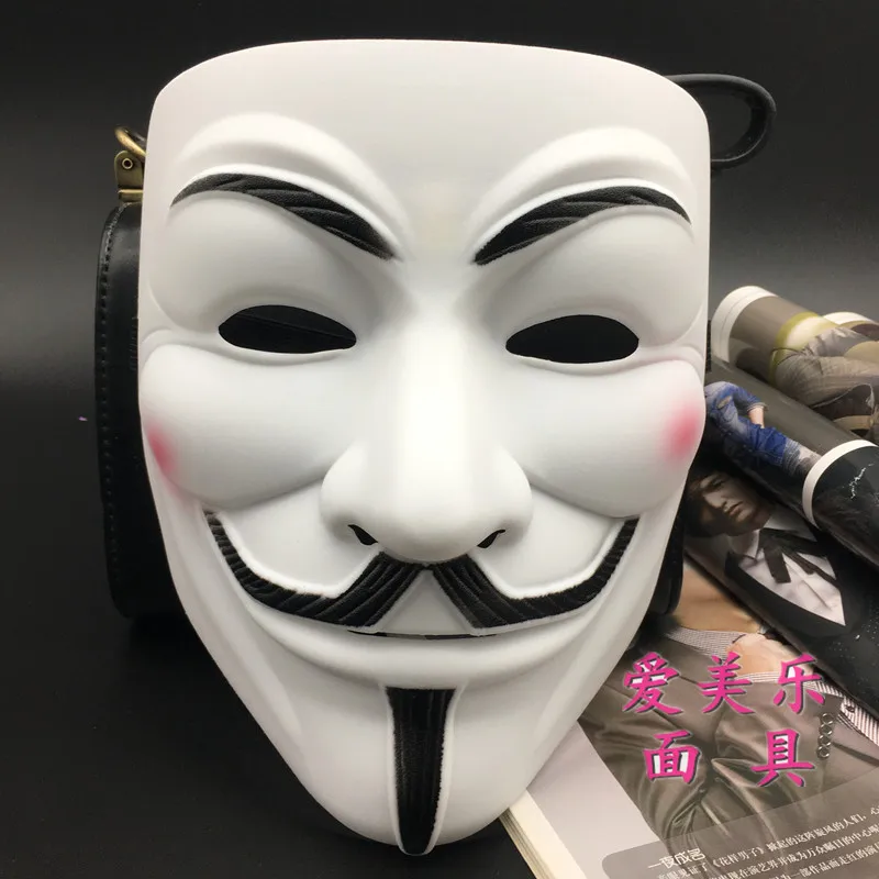 V для Vendetta полная маска лица взрослых мужчин 17*21 см красочные Хэллоуин косплей маскарадные вечерние