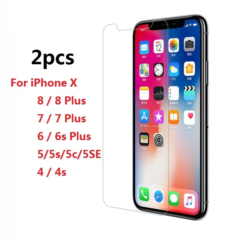 Закаленное защитное стекло для iPhone X 6 6s 7 Plus 5 SE|protective glass|glass screenglass screen protector |
