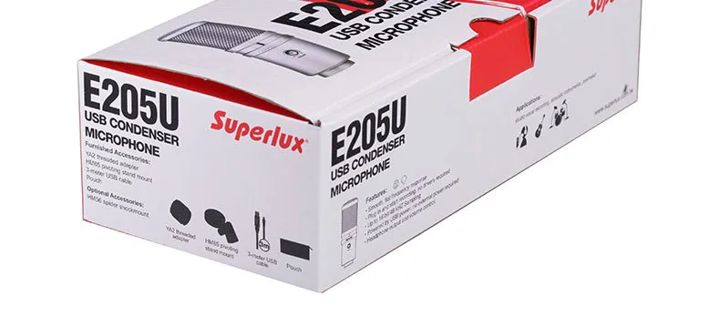 Superlux E205U USB конденсаторный микрофон профессиональный для вещания и записи с настольной подставкой в подарок