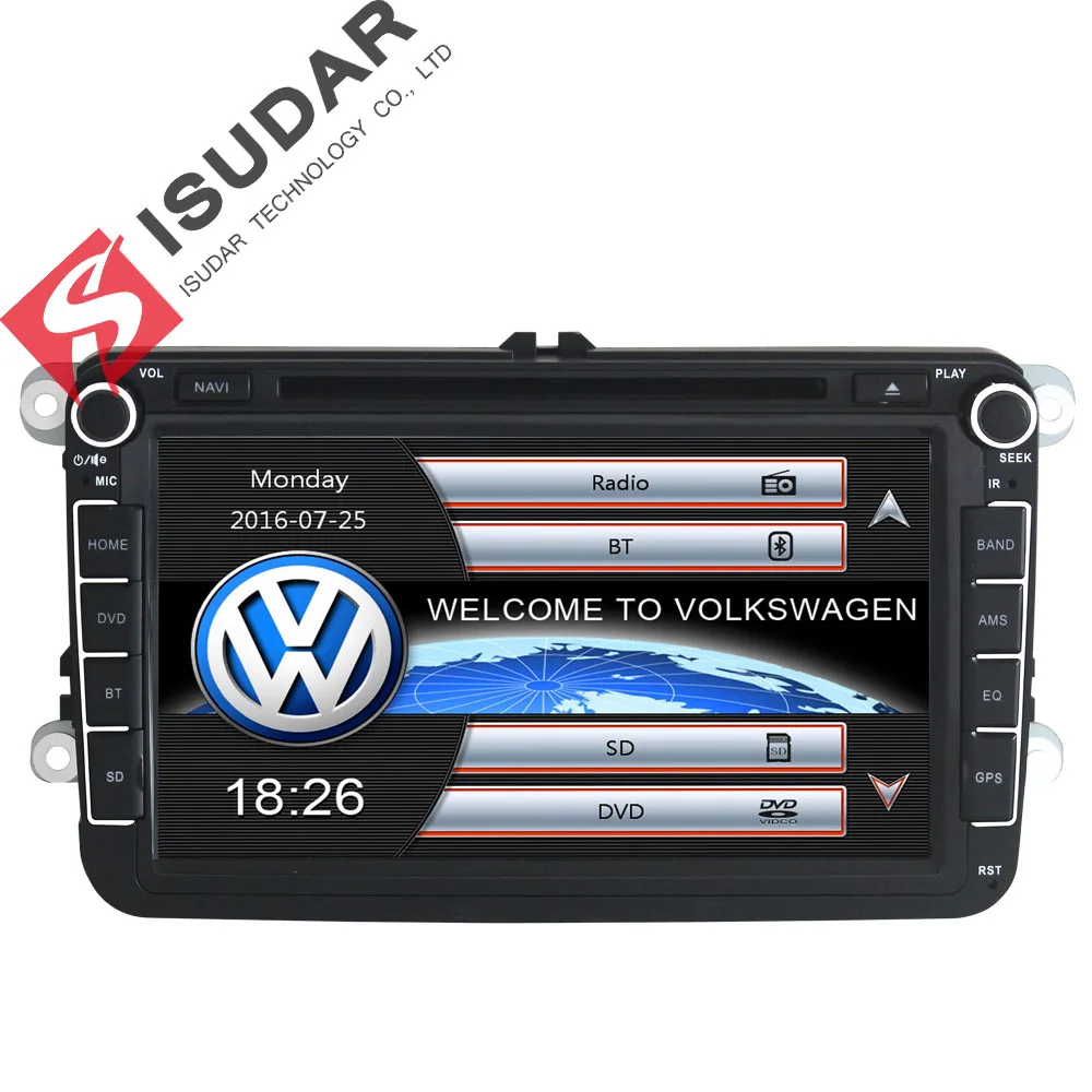 

Isudar Автомагнитола с Сенсорным 8 Дюймовым Экраном Для Автомобилей VW/POLO/PASSAT b6/golf 5/Skoda/Octavia/SEAT/LEON Wifi