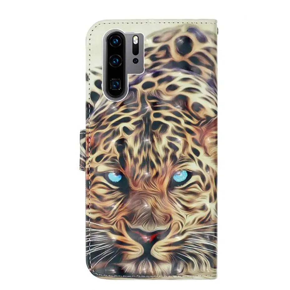 3D лазерный флип-чехол из искусственной кожи для Huawei P30 P10 P20 Mate 10 20 X Pro Lite P Smart Y9 2019