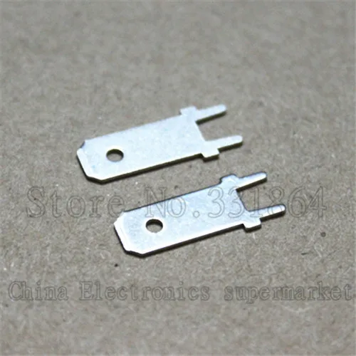 

100pcs / lot Free shipping 6.3mm lengthened lug terminals connecting piece of PCB solder terminals tinned copper material