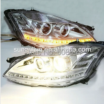 

For Mercedes-Benz S class W221 DRL LED Head Light 2006-2009 with D1S hid kit