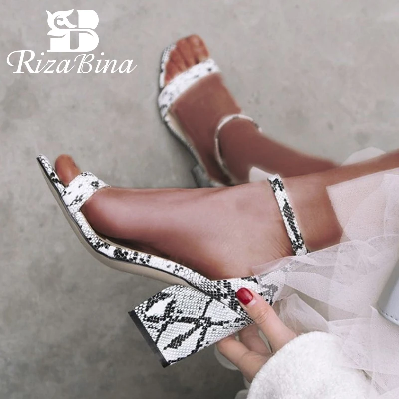 RIZABINA/женские босоножки модные туфли на высоком каблуке с пряжкой женские
