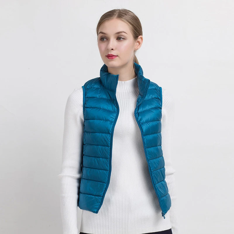 Новинка 2021 женские жилеты зимний ульсветильник жилет на белом утином пуху