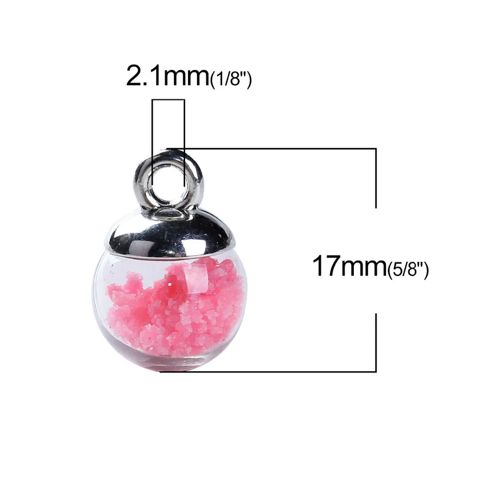 DoreenBeads DIY стеклянный шарик-амулет кулон Прозрачный Многоцветный прозрачный светится в темноте результаты 17 мм(5/") x 12 мм, 10 шт