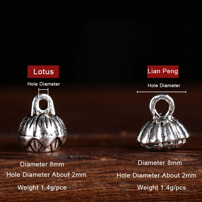 10 шт./лот подвеска в виде лотоса из античного серебра для изготовления ювелирных