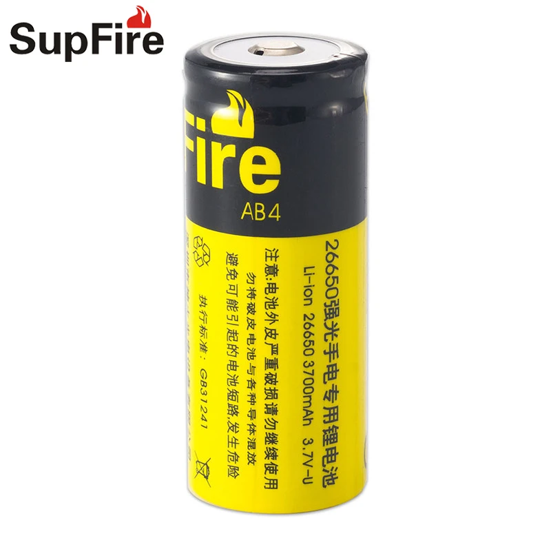 Лидер продаж Supfire фонарик 26650 Батарея 3 7 V Li Ion 3700 mAh Перезаряжаемые для мощный