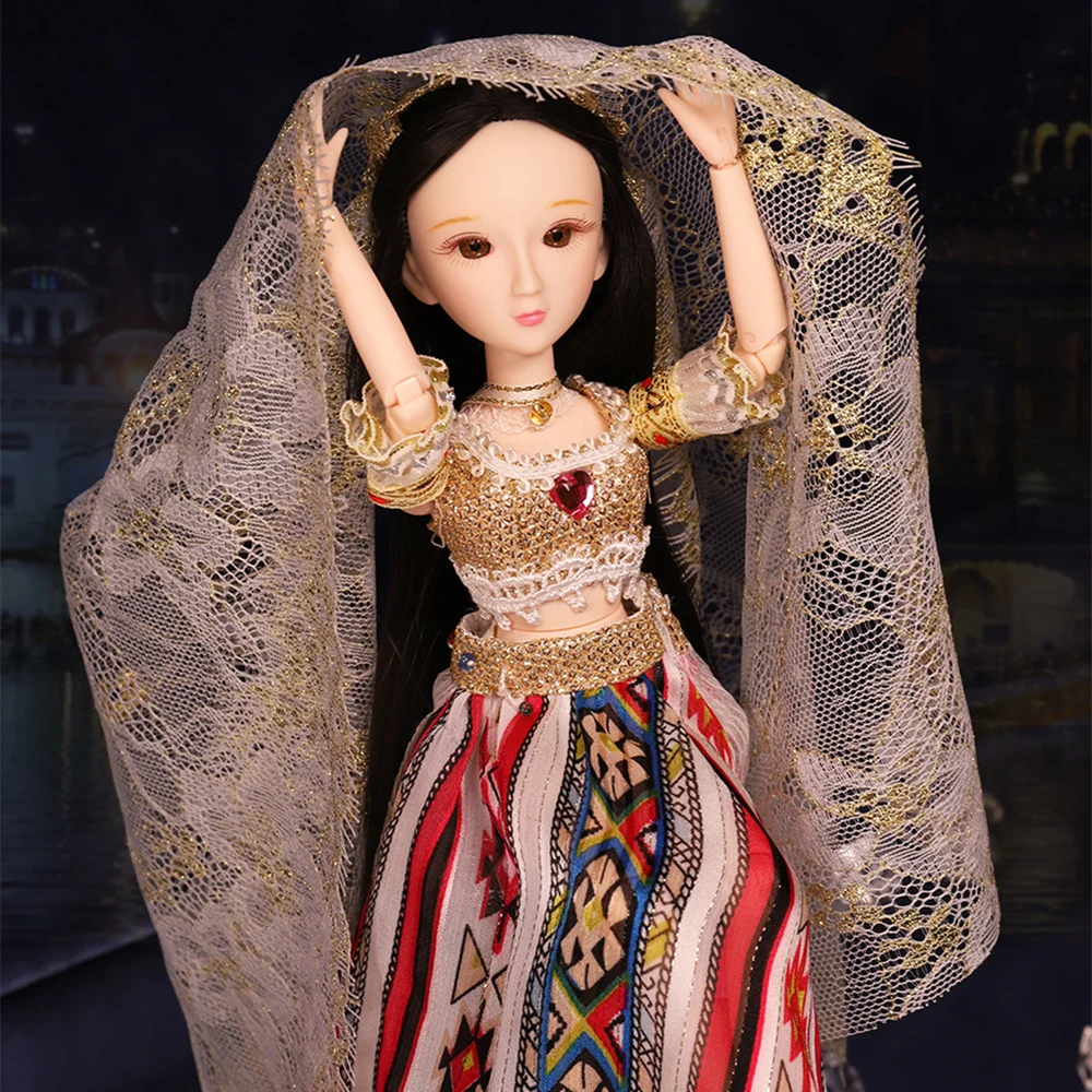 New national costumes India xiaojing doll girl joint body bjd including clothes shoes and box 25cm fress shipping gift | Игрушки и хобби