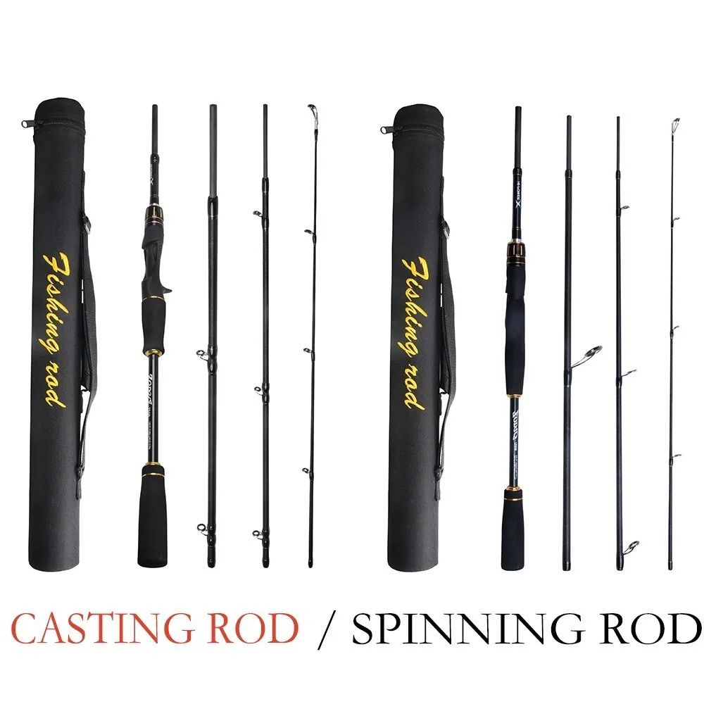 

Hyaena 2.1M 2.4M Lure Fishing Rod M Power 4 Sections Carbon Fiber Spinning Casting Travel Rod 10-30g Fishing Gear