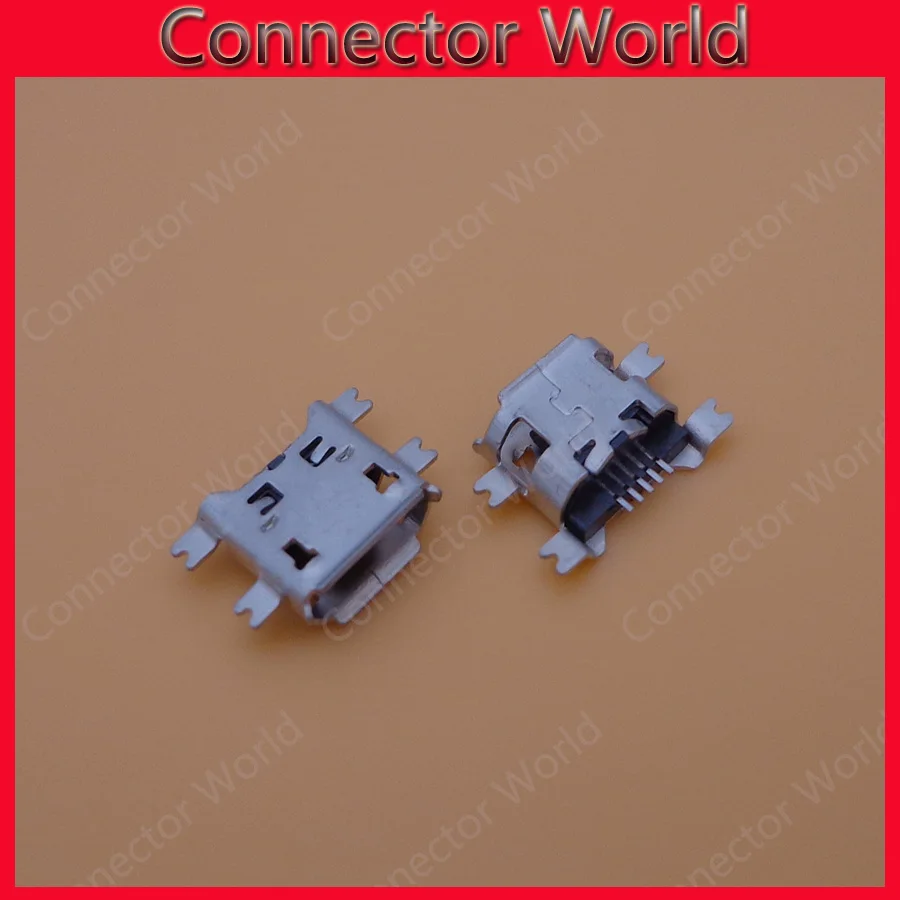 Высокое качество 100 шт. оптовая продажа Micro USB тип B гнездо 5Pin 4 ножки SMT SMD разъем для
