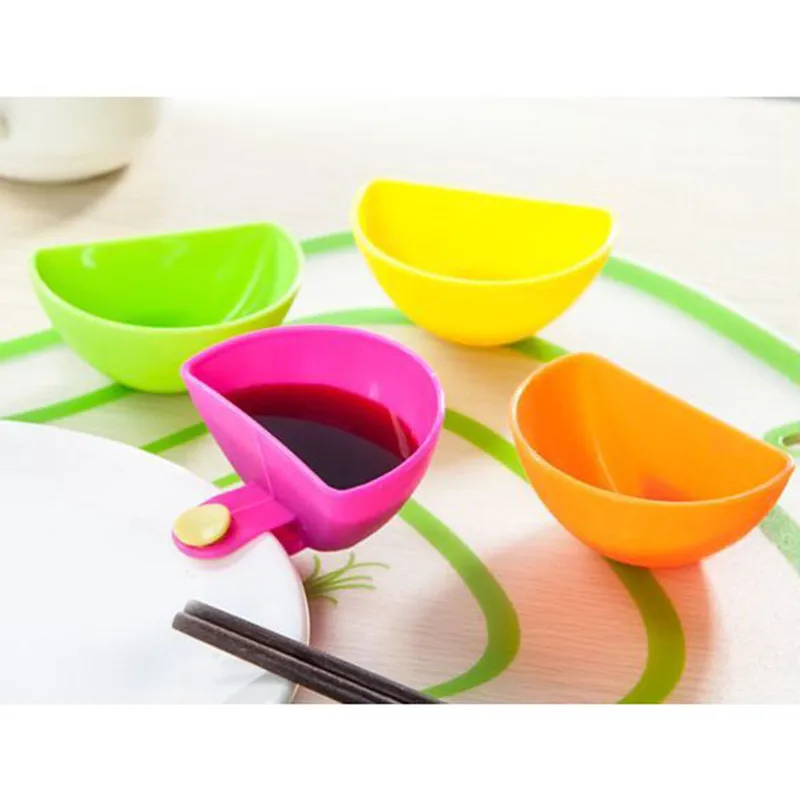 2 pcs/lot Assorted Salad Saucer Ketchup Jam Dip Clip Cup Bowl Tableware Home Kitchen Accessories Colorful | Дом и сад