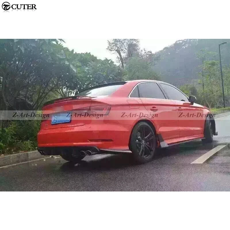 Задняя губа S3 из углеродного волокна + передняя Боковая юбка для Audi 2014 UP Body Kits|skirt
