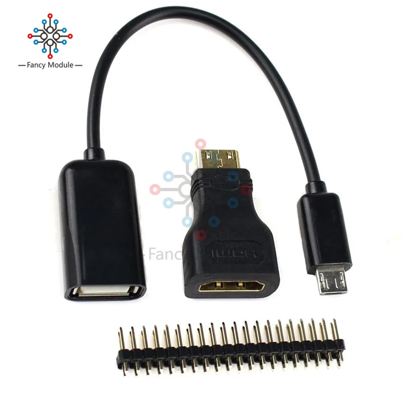 Raspberry Pi Zero Kit 3 в 1 мини адаптер HDMI + Micro USB головка GPIO|pi zero|raspberry pi zero pipi |