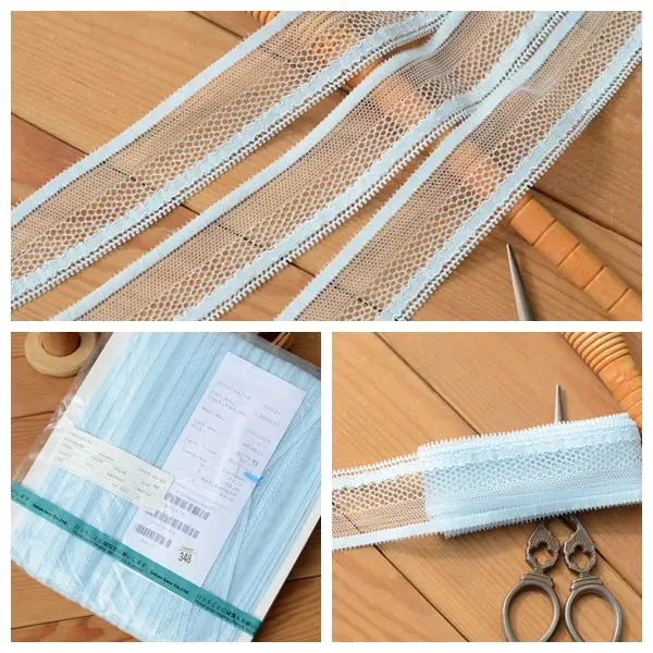 

hot sale Lace accessories Light pink blue stretch lace Wide 3 cm H0303