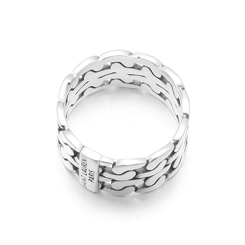 100% Pure 925 пробы Серебряные ювелирные изделия крест Кольца письмо Ширина панк Для
