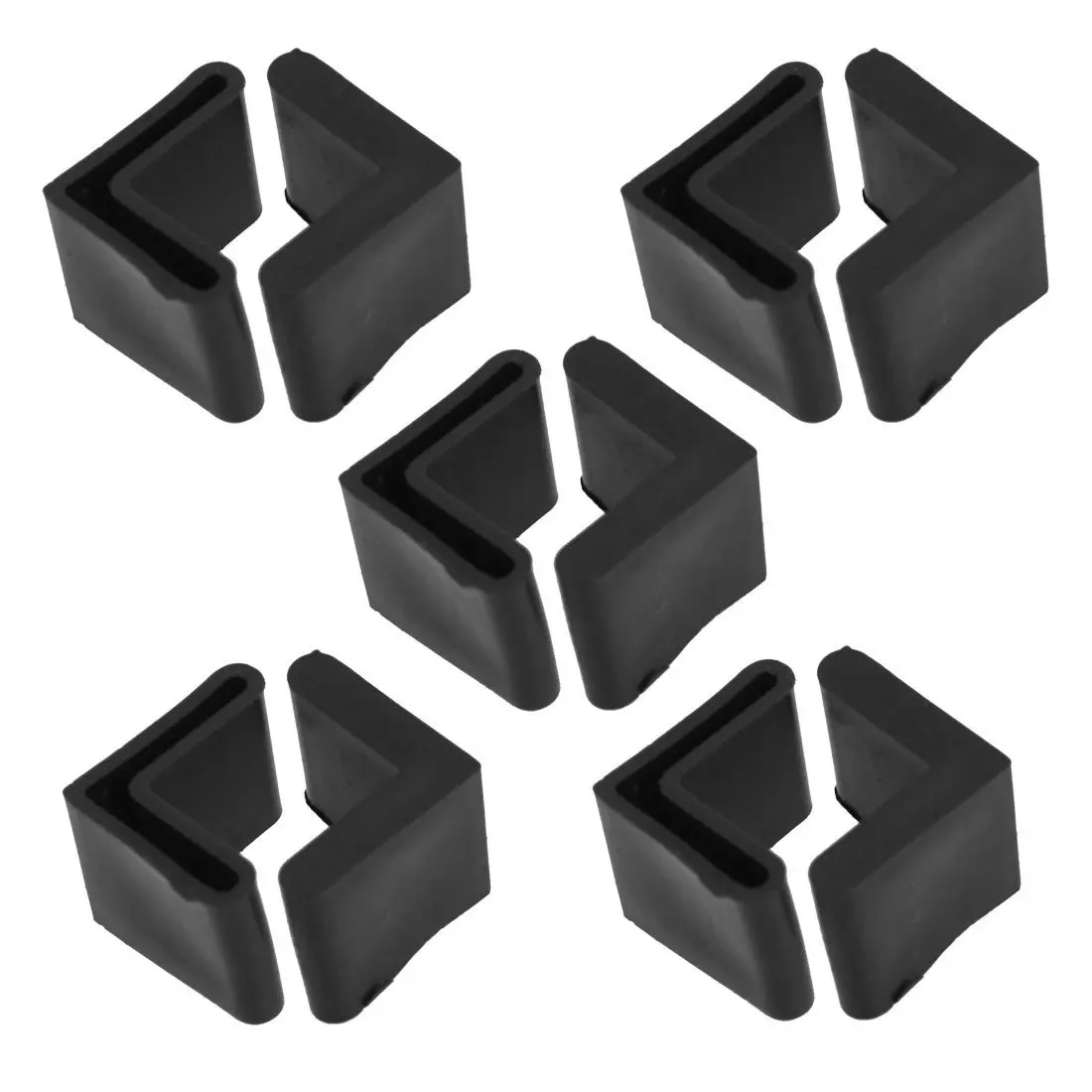 SZS Hot Rubber L Shaped Angle Iron Foot Pads Covers 10 Pcs Black | Мебель