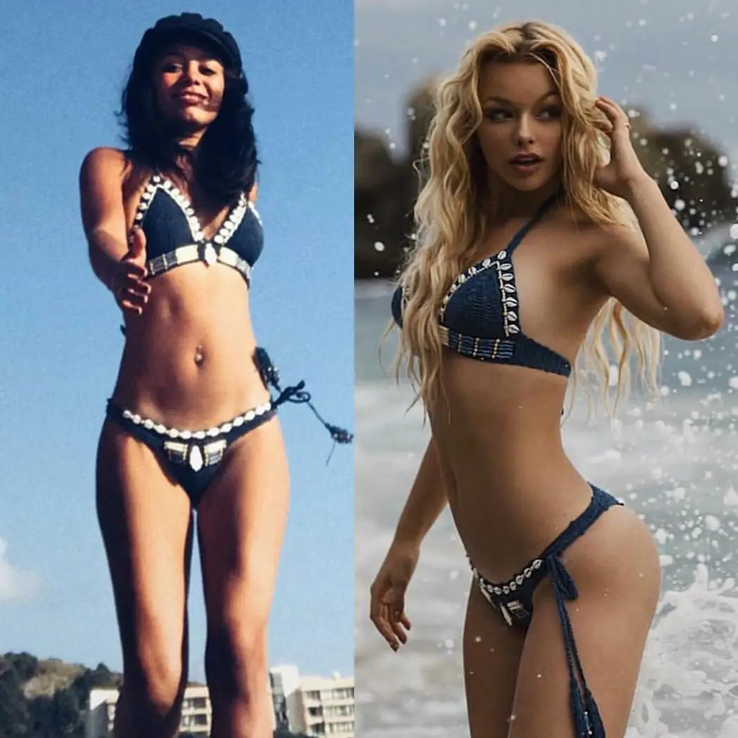 Women Casual Halter Sleeveless Knitted Shell Loose Decor Short Two-Piece Summer No Swimming Wear Swimsuit |