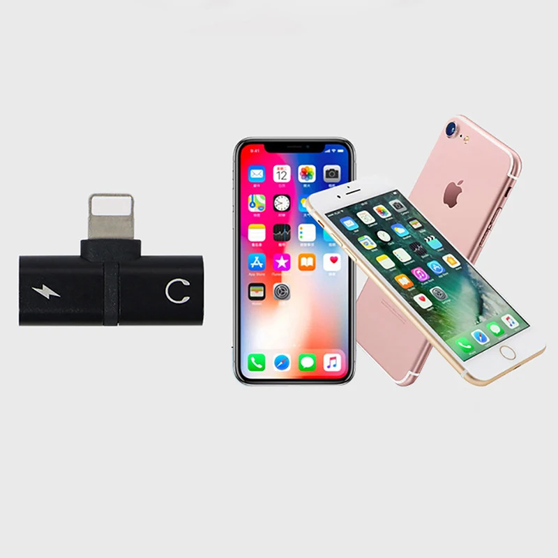 Разветвитель с разъемом AUX n для зарядки адаптер наушников 2in1 BF1 Apple iPhone док