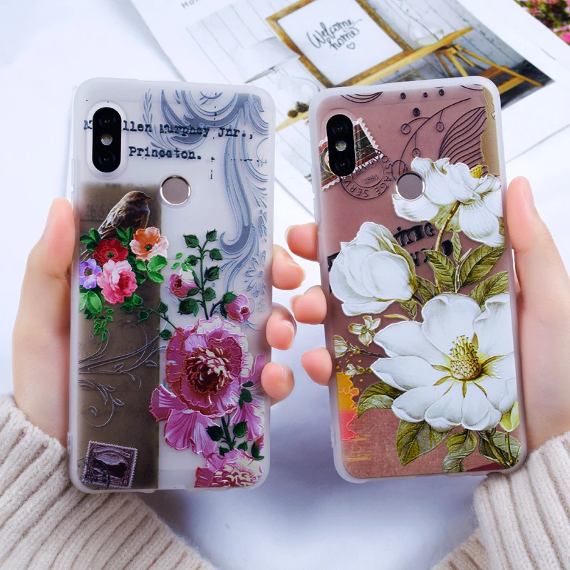 3D помощи чехол для Xiaomi Redmi Note 7 mi 9 примечание 6 телефона силиконовые ТПУ цветок 8 6X A2