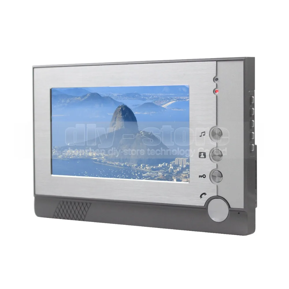 DIYSECUR 7inch Video Door Phone LED Night Vision RFID Unlocking Home Security Intercom System 1-Camera 6-Monitor