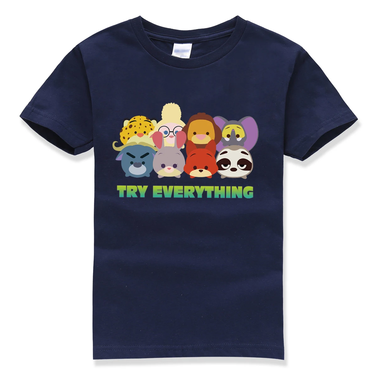 2018 летние Забавные топы с героями мультфильмов футболка надписью try everything
