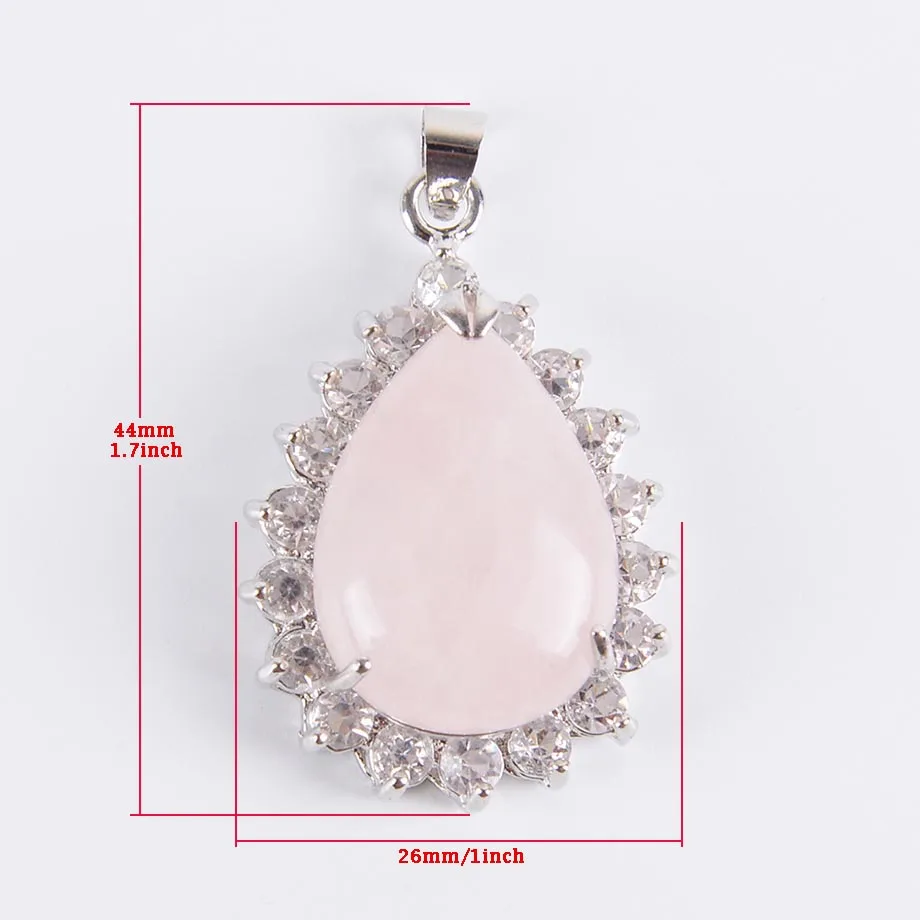 Рейки натуральный драгоценный камень в форме капли воды ожерелье подвеска Цвет: