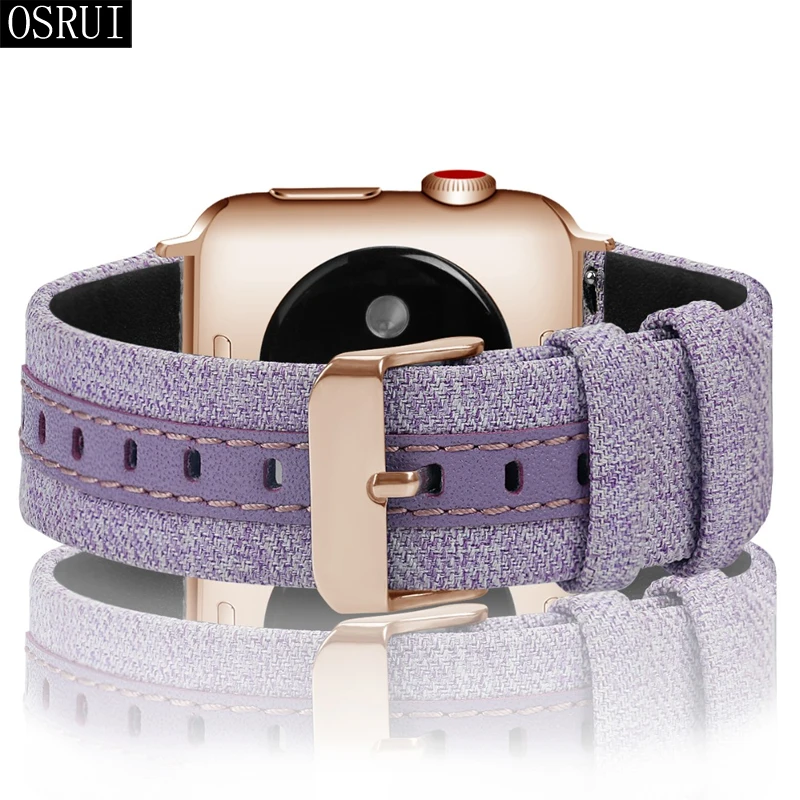 Кожаный ремешок для Apple watch band 44 мм 42 мм 40 мм 38 мм correa aplle Iwatch band 3 2 холст браслет на запястье ремень аксессуары для часов