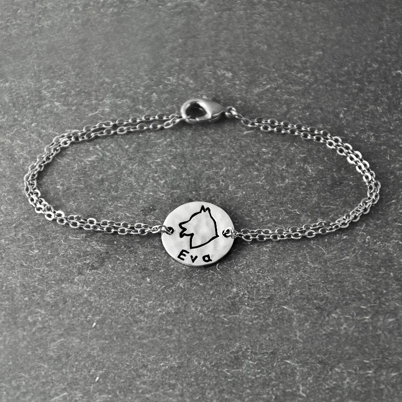

Siberian Husky bracelet, Personalized Dog Bracelet ,alloy Dog Pendant, Personalized Pets name, Dog Lover Gift