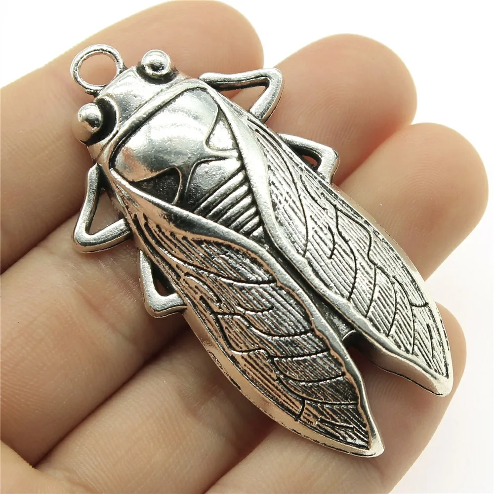 Подвески Cicada DIY ювелирные изделия 4 шт./лот античный серебряный цвет 2 4x1 3 дюйма (62x33