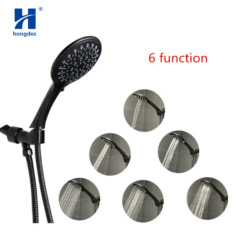 

Hongdec 6 function Hand held Shower Heads Plastic Shower Head Kits set Oil Rubbed