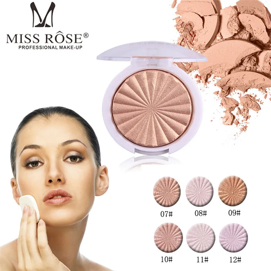 MISS ROSE 1PC Pro 3D мерцающий хайлайтер палитра пудры для лица основа блеск осветитель