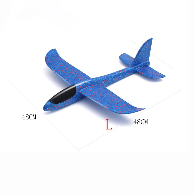 Kids Airplane Glider 48CM Foam Plane Hand Throw Flying Aeroplane Colorful Outdoor Sports Fun Toys TY0373|Вертолеты самолеты