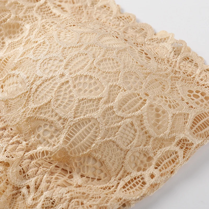 

Lace Beauty Back Bra Bottoming Tube Top Solid Color Jacquard Padded Tube Top