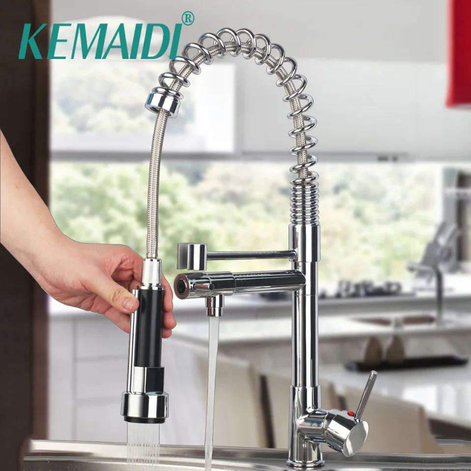 Новый Кухонный Смеситель KEMAIDI кран для воды кухонный с выдвижным душем смеситель