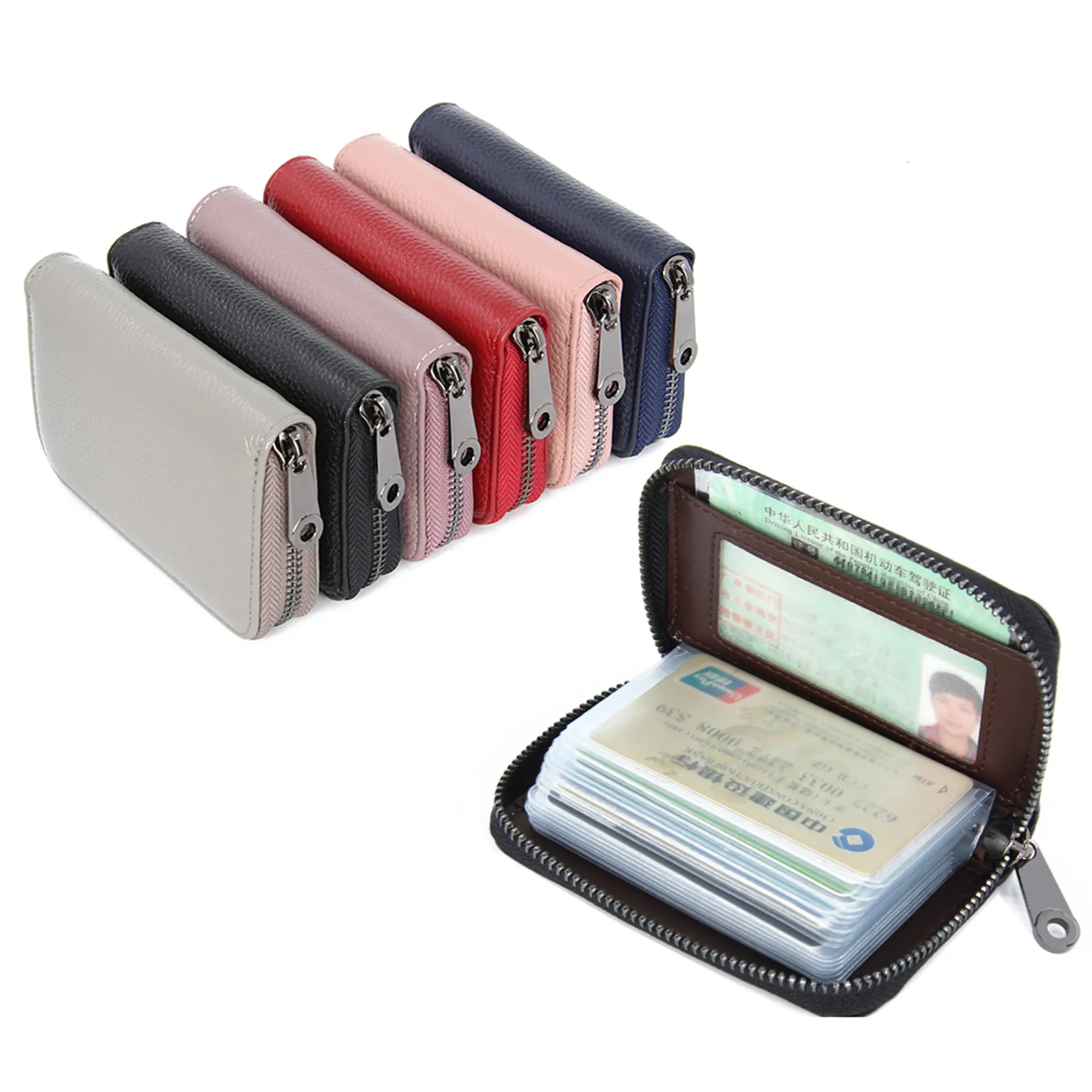 RFID модная Корова Натуральная Кожа Визитница Унисекс Мужская Женская Кредитная