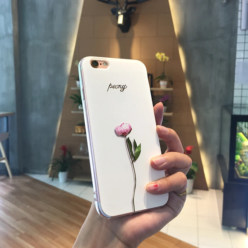 Роскошный чехол для iphone 6 6S 7 8 plus 5 5S SE Plus мягкий силиконовый с цветочным рисунком |
