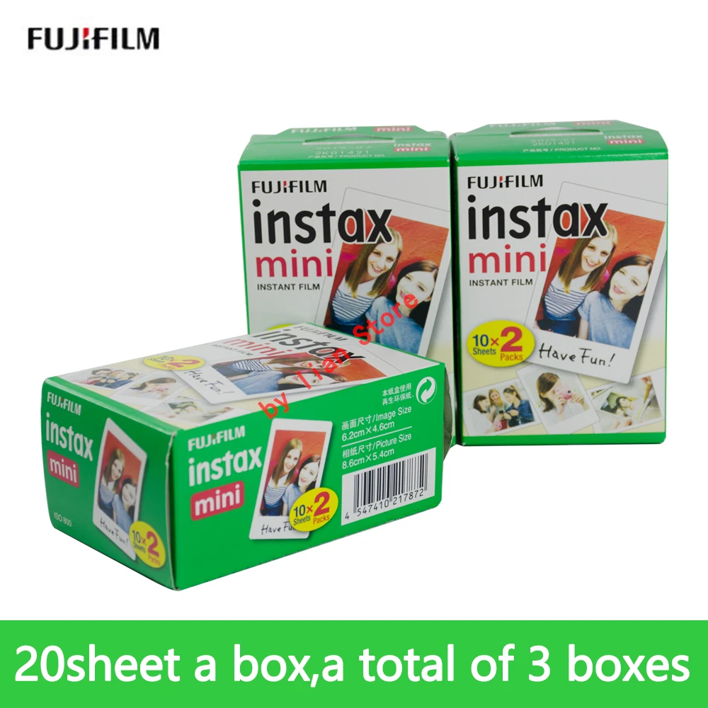60 листов Fujifilm instax mini 9 8 пленок 3 дюйма белый край для мгновенной камеры 7s 25 50s 90