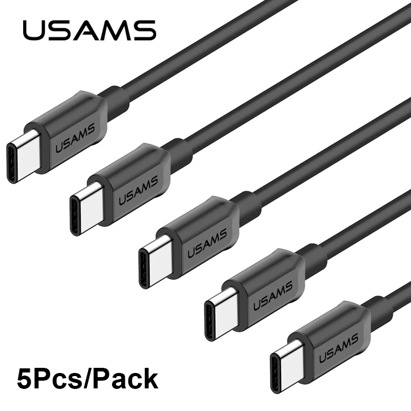 5 шт./лот USAMS usb type C кабель для samsung Gaxaly S8 S9 USB Кабель зарядного устройства Oneplus 2 3 4