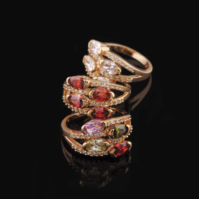 Женское кольцо MxGxFam 18 золотых цветов с фианитом|rings for women|ring forring ring |