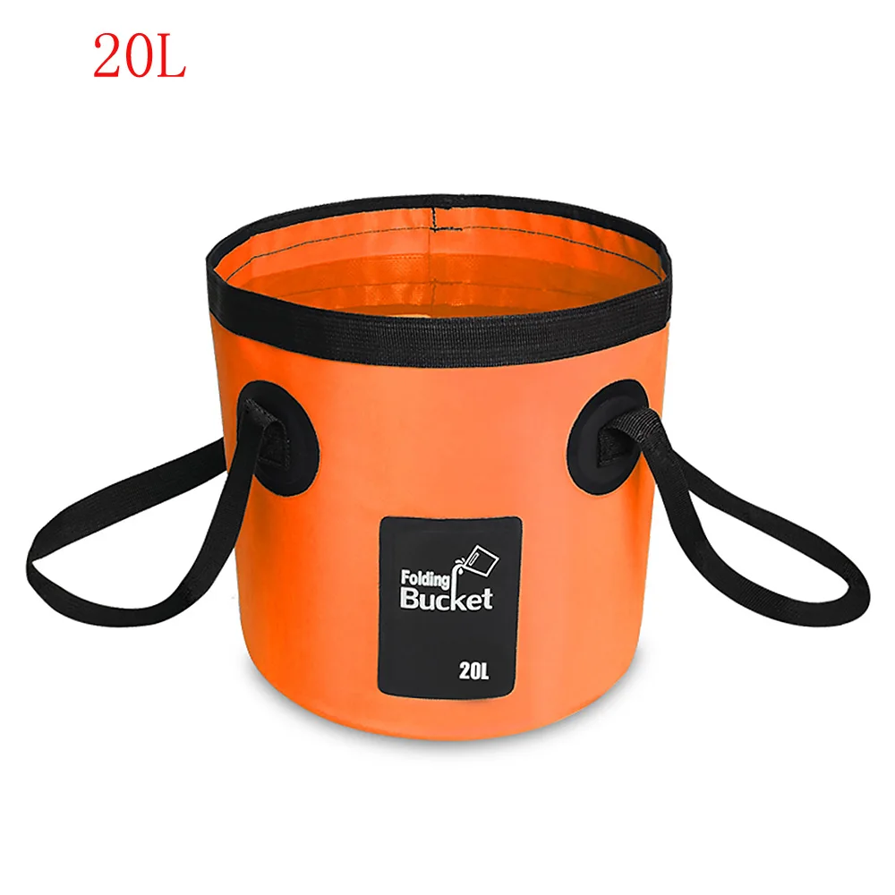 Orange 20L 12L/20L водонепроницаемое ведро для воды, ведро для рыбалки на открытом воздухе, складной контейнер для воды для кемпинга, пикника, промывки, инструмент для рыбалки - Цвет: Orange 20L