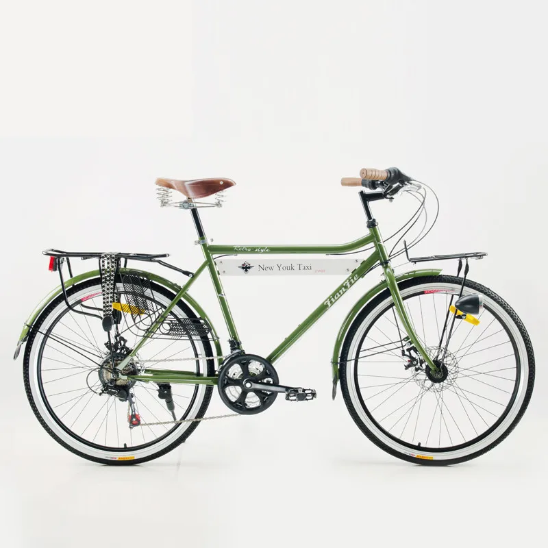 Новый бренд Углеродистая стальная рама велосипед в стиле ретро 21 скорость 26