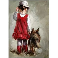 full square round drill 5d diy diamond painting girls and animals 3d embroidery cross stitch home decor wg1073