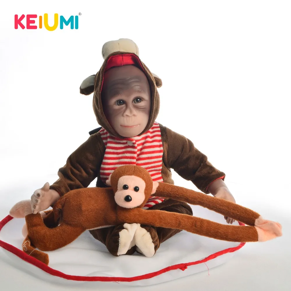 Кукла реборн KEIUMI Реалистичная мягкая силиконовая кукла обезьяна игрушка 46