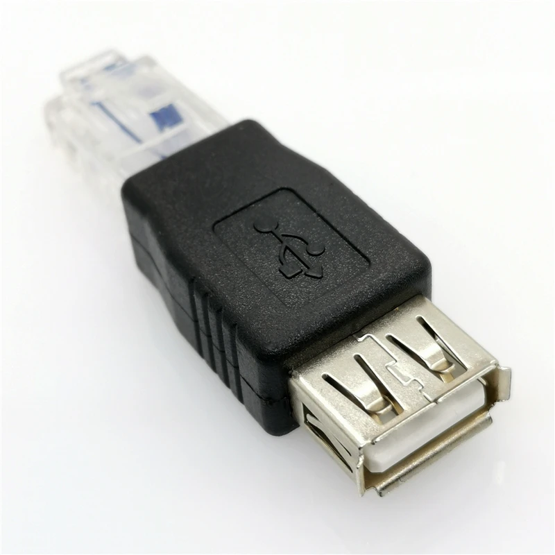 2 шт. RJ45 к USB AF Разъем Прозрачный A гнездовой разъем Интернет Разъемы провод