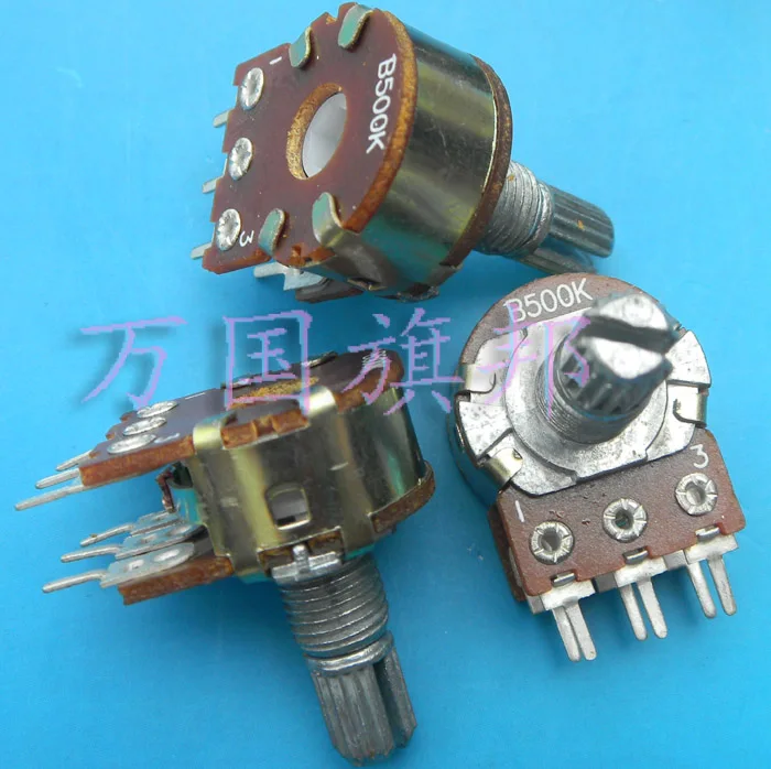 

Free Delivery.WH148 potentiometer B500K dual 6 feet 6 feet short shank