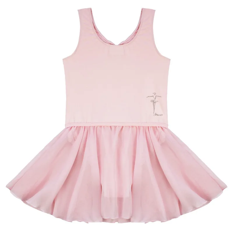 Детское платье без рукавов для гимнастики и танцев маленьких девочек шифоновое