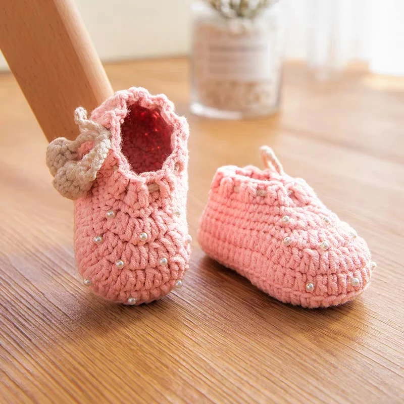 QYFLYXUE ручной crochetHandmade шерстяная вязанная крючком детская обувь Туфли на платформе